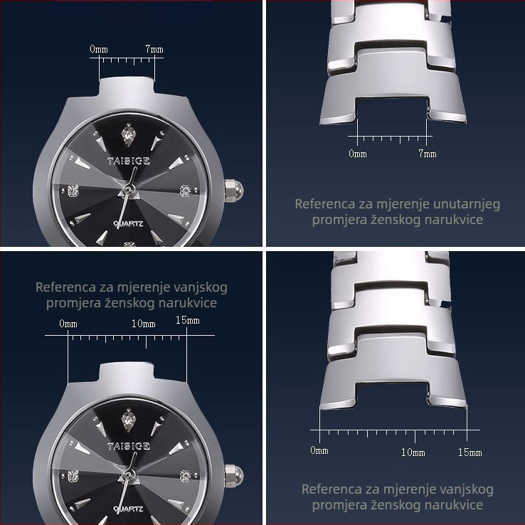 Univerzalni remen za sat iz volframovog čelika s leptir kopčom, TAISIGE/Taishjie, unisex, kompatibilan s kvadratnim i okruglim remenima