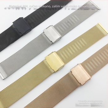 Nerđajući čelik milanese mrežasti remen za sat - Neovisna marka, Zimska 2023 kolekcija, Stil: Osobnost, Trend stila: Osobnost