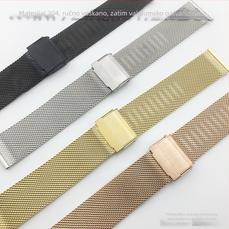 Nerđajući čelik milanese mrežasti remen za sat - Neovisna marka, Zimska 2023 kolekcija, Stil: Osobnost, Trend stila: Osobnost