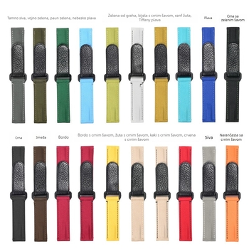 Nylon narukvica za sat s prvom slojem kože i Velcro kopčom, Ditona sat, širina 20 mm