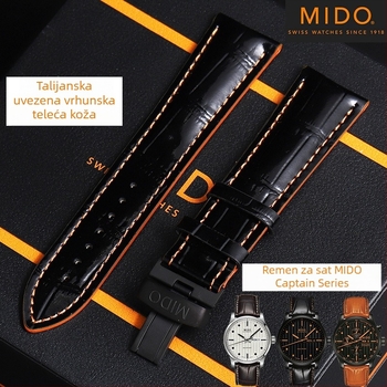 Maishiyou M005 Helmsman sat s pravim kožnim remenom, narančasti bezel, 22 mm