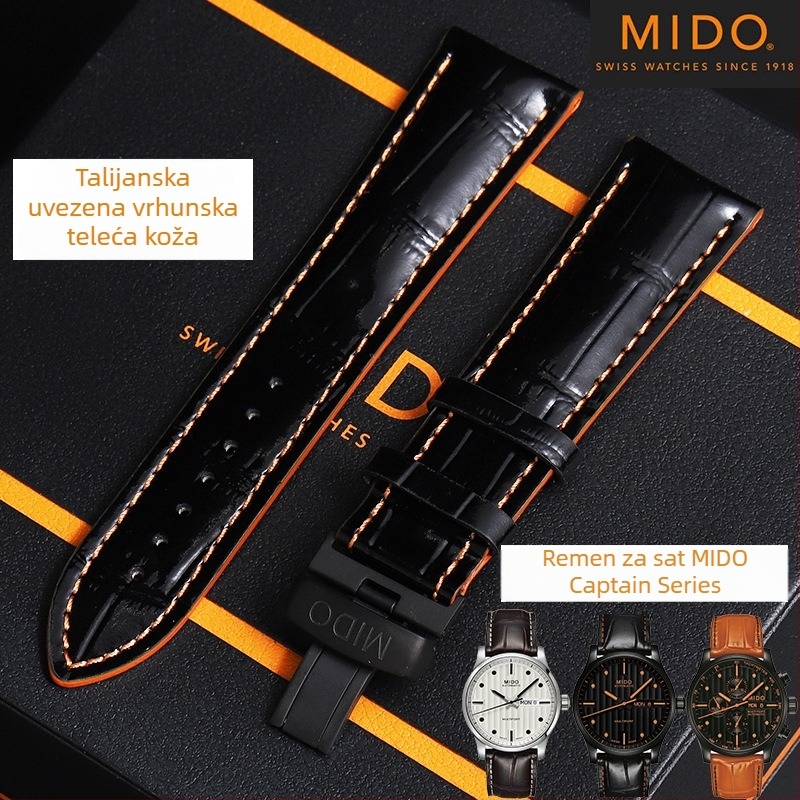 Maishiyou M005 Helmsman sat s pravim kožnim remenom, narančasti bezel, 22 mm