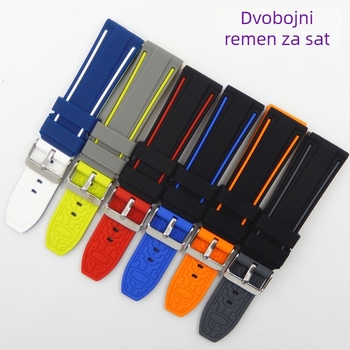 Dvobojni silikonski kaiš za sat Huawei i Xiaomi (Materijal: silikon; Kompatibilnost: Huawei, Xiaomi)