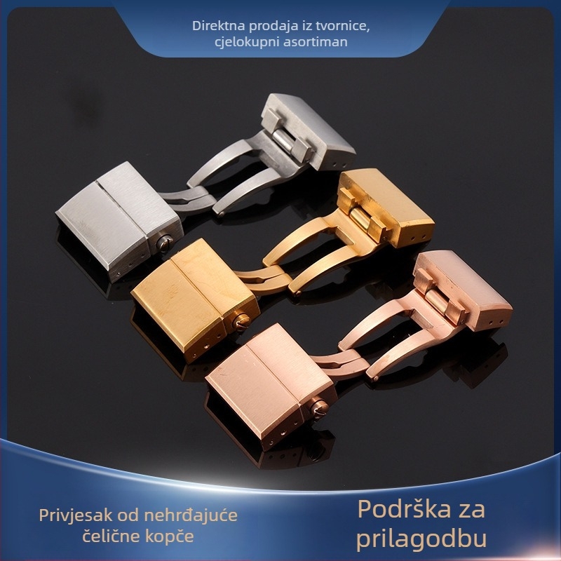 Kuka za sat – leptir kopča, dvostruka kopča, 304 nehrđajući čelik, paket 100 kom