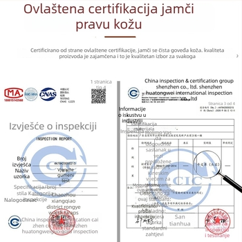 Remen za sat od kože prve sloja, bambus uzorak i kopča leptir s dvostrukim gumbom