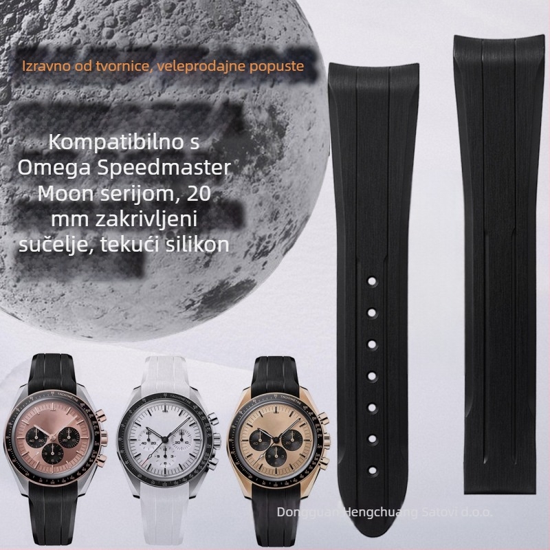 Remen od tekućeg silikona za Speedmaster Moonwatch, 20 mm zakrivljeno sučelje, Nothing x Omega zajednička marka