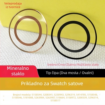 MINGSWEAR kristal minerala za satove od minerala, ovalnog oblika chipsa od krumpira, s dvostrukim mostom, dodatak za popravak satova, 1 kom, Zima 2024