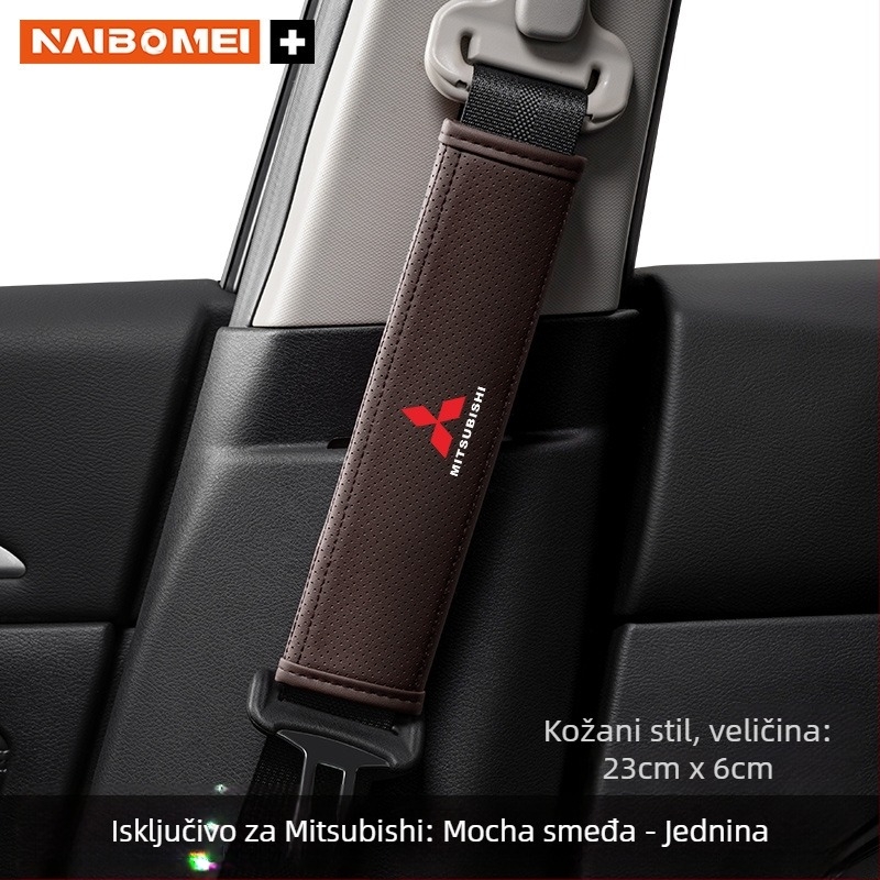 Kožna podloga za ramenski pojas sigurnosnog pojasa za Mitsubishi Outlander, Lancer i Pajero – dekorativni dodatak