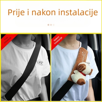 Prilagodljivi karikaturni jastuk za rameni pojas automobila, poliester, s otiskom logotipa