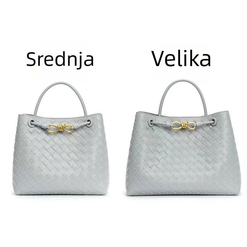 Torba Tote od prave kože s dijamantnim šavom i pletenom teksturom, 2026. proljeće-ljeto, svakodnevna upotreba, s jednom naramenicom