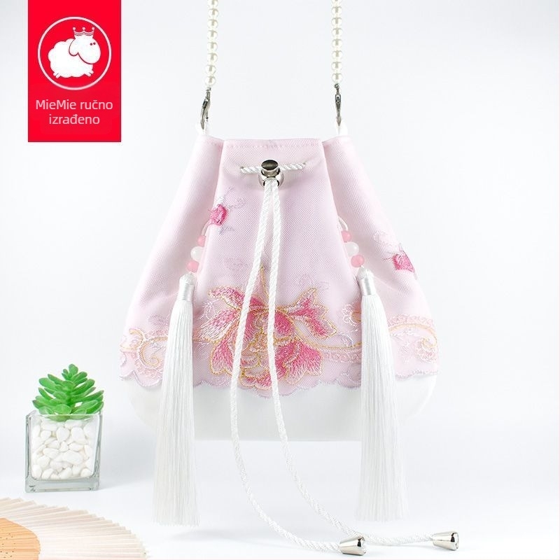 Hanfu nadahnut crossbody torba s resicama, poliester, casual stil, zatvaranje poklopcem, oblik: drugi
