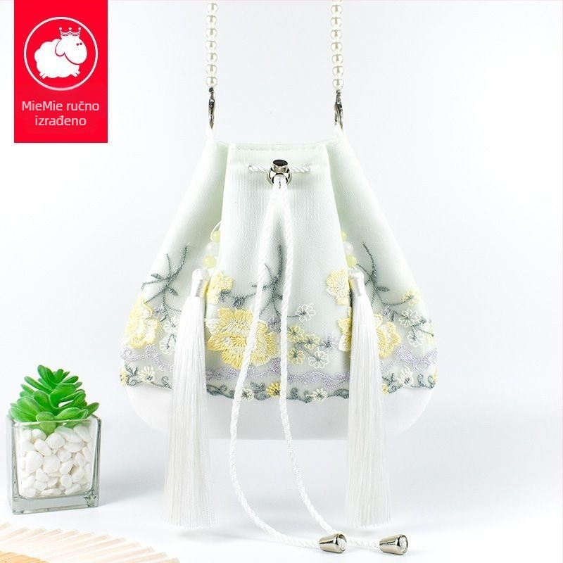 Hanfu nadahnut crossbody torba s resicama, poliester, casual stil, zatvaranje poklopcem, oblik: drugi