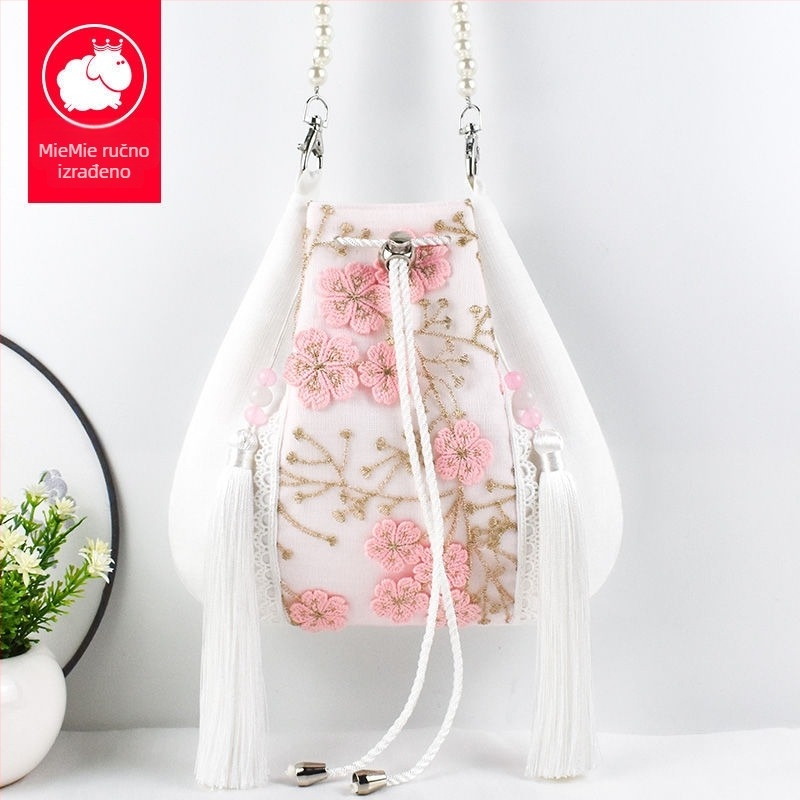 Hanfu nadahnut crossbody torba s resicama, poliester, casual stil, zatvaranje poklopcem, oblik: drugi
