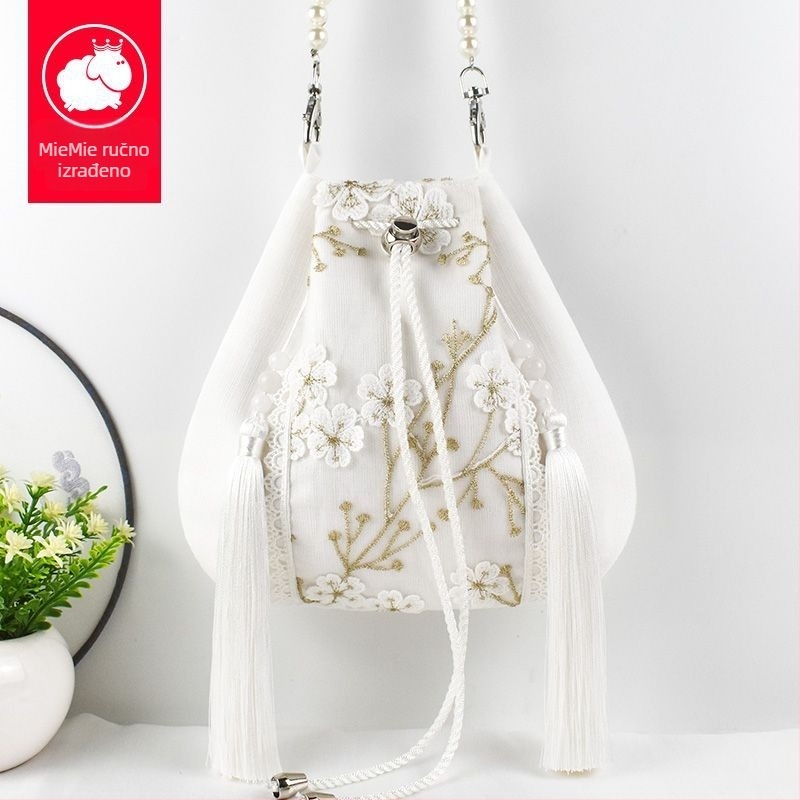 Hanfu nadahnut crossbody torba s resicama, poliester, casual stil, zatvaranje poklopcem, oblik: drugi