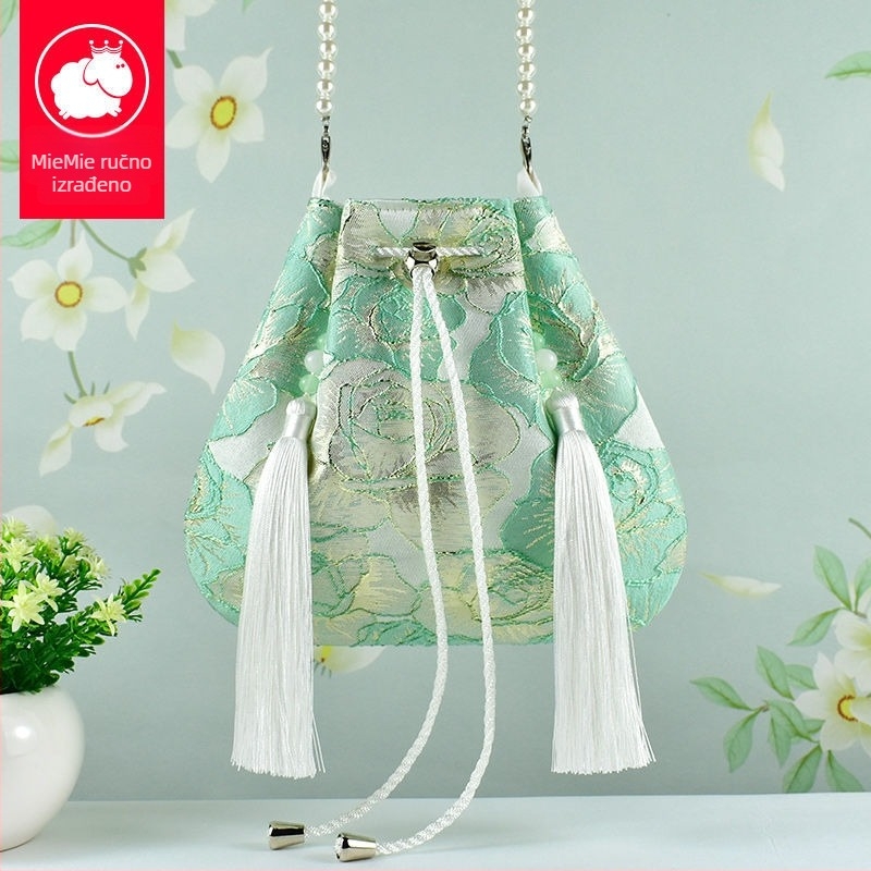 Hanfu nadahnut crossbody torba s resicama, poliester, casual stil, zatvaranje poklopcem, oblik: drugi