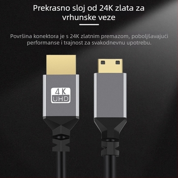 Imison/Emison x099 Mini HDMI na HDMI 2.0 izvlačni kabel za mikro SLR kameru, bakar bez oksidacije, zlatni konektori, duljina 1,5 m, model x099