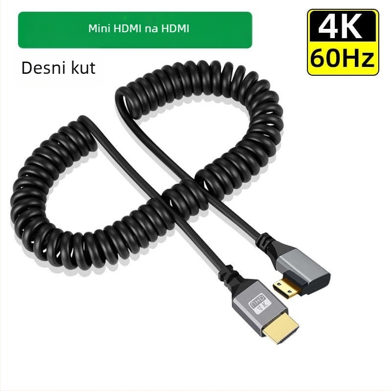 Imison/Emison x099 Mini HDMI na HDMI 2.0 izvlačni kabel za mikro SLR kameru, bakar bez oksidacije, zlatni konektori, duljina 1,5 m, model x099
