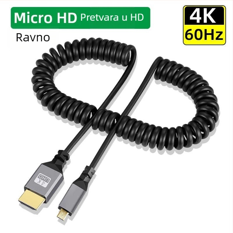 Imison/Emison x099 Mini HDMI na HDMI 2.0 izvlačni kabel za mikro SLR kameru, bakar bez oksidacije, zlatni konektori, duljina 1,5 m, model x099