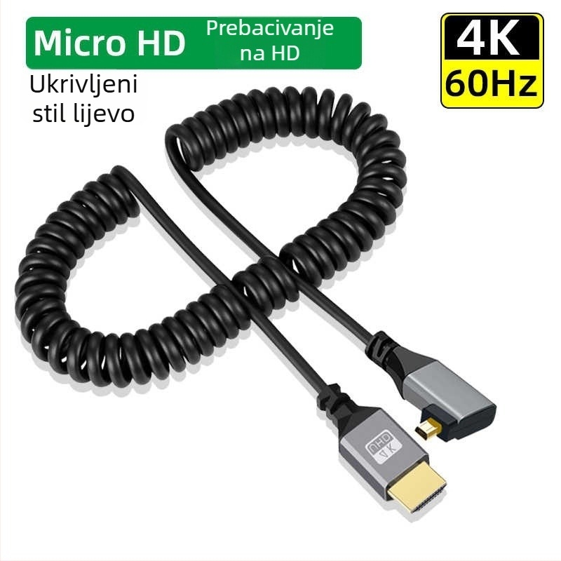 Imison/Emison x099 Mini HDMI na HDMI 2.0 izvlačni kabel za mikro SLR kameru, bakar bez oksidacije, zlatni konektori, duljina 1,5 m, model x099