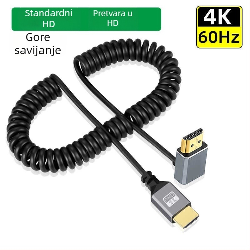 Imison/Emison x099 Mini HDMI na HDMI 2.0 izvlačni kabel za mikro SLR kameru, bakar bez oksidacije, zlatni konektori, duljina 1,5 m, model x099
