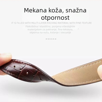 Beiji kožna narukvica za sat s dvostrukom leptir kopčom, bambus uzorak, proljeće 2024