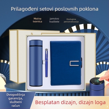 Set poklon termos šalice i bilježnica — s čajem filterom, velika kapaciteta, unutarnji 304 nehrđajući čelik, vanjski 201 nehrđajući čelik, vakuumska izolacija 6–12 sati