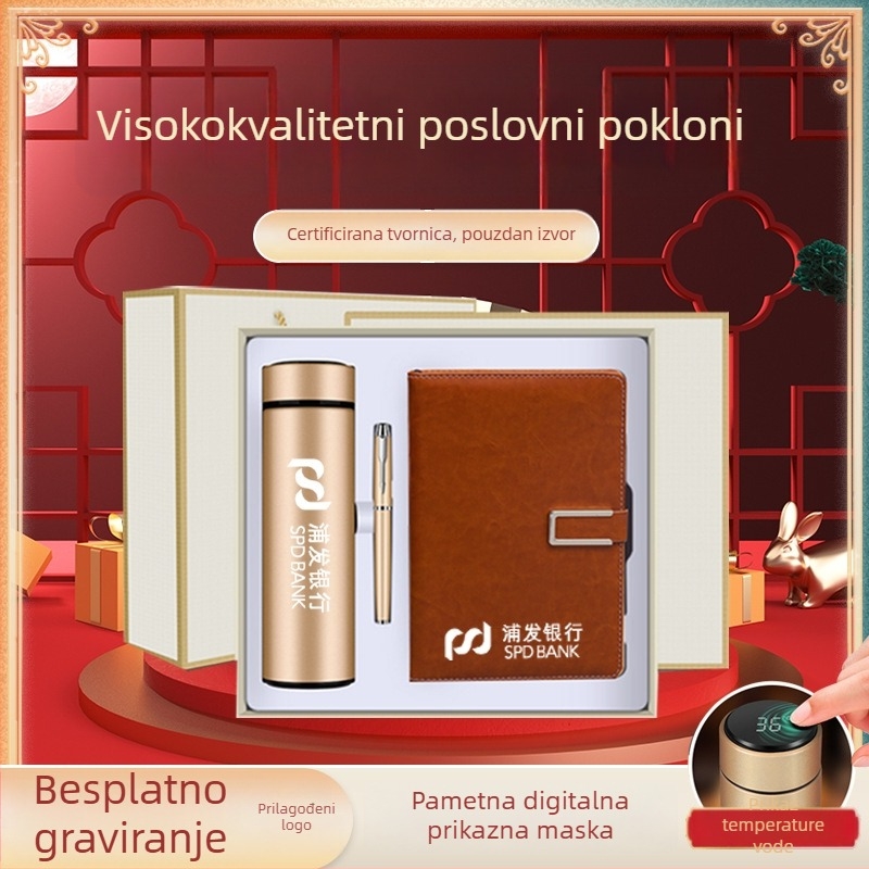 Set poklon termos šalice i bilježnica — s čajem filterom, velika kapaciteta, unutarnji 304 nehrđajući čelik, vanjski 201 nehrđajući čelik, vakuumska izolacija 6–12 sati