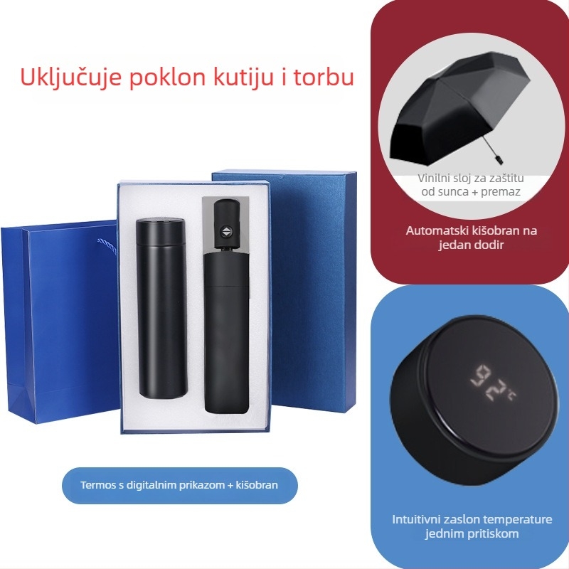Set poklon termos šalice i bilježnica — s čajem filterom, velika kapaciteta, unutarnji 304 nehrđajući čelik, vanjski 201 nehrđajući čelik, vakuumska izolacija 6–12 sati