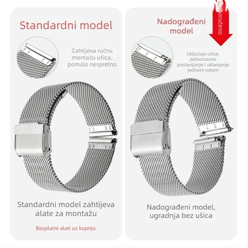 Nerđajući čelični Milanese mrežasti remen za Huawei GT2 / GTR2 s dvostrukom kopčom