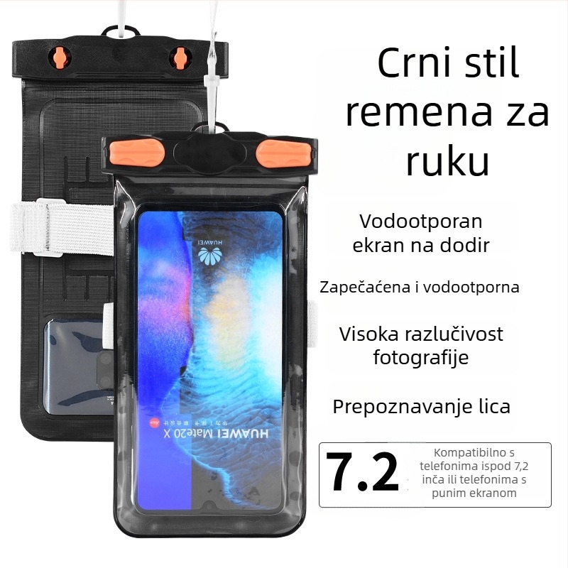 Vodootporna torbica za mobitel s zaslonom na dodir, prozirna PVC futrola, može stati dva mobitela za plivanje i ronjenje