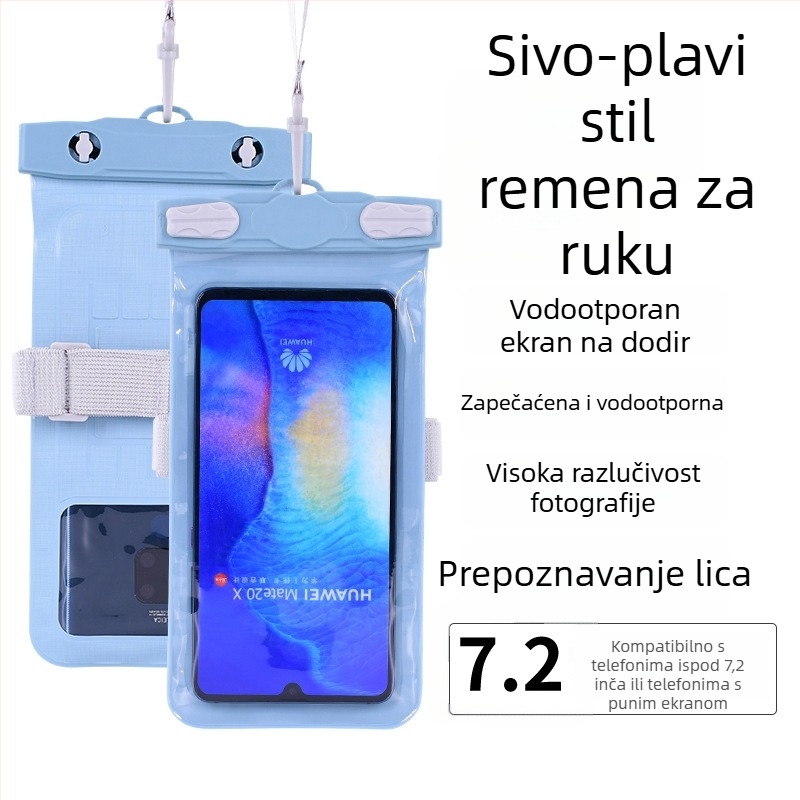 Vodootporna torbica za mobitel s zaslonom na dodir, prozirna PVC futrola, može stati dva mobitela za plivanje i ronjenje