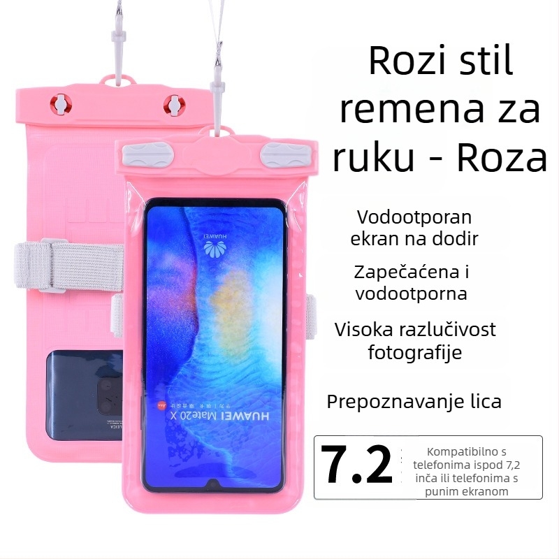 Vodootporna torbica za mobitel s zaslonom na dodir, prozirna PVC futrola, može stati dva mobitela za plivanje i ronjenje