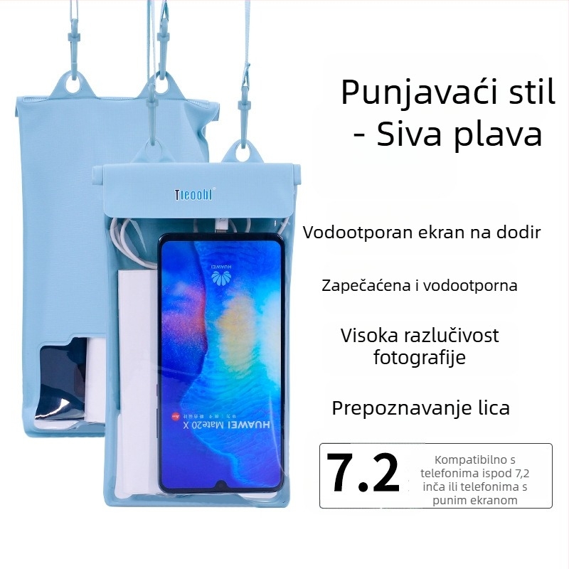 Vodootporna torbica za mobitel s zaslonom na dodir, prozirna PVC futrola, može stati dva mobitela za plivanje i ronjenje