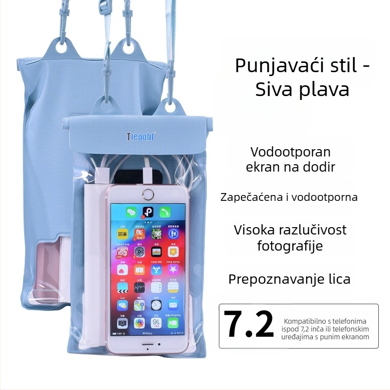 Vodootporna torbica za mobitel s zaslonom na dodir, prozirna PVC futrola, može stati dva mobitela za plivanje i ronjenje