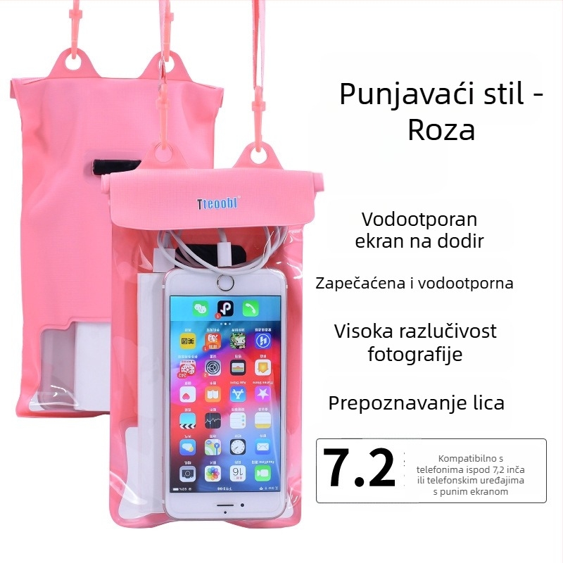Vodootporna torbica za mobitel s zaslonom na dodir, prozirna PVC futrola, može stati dva mobitela za plivanje i ronjenje