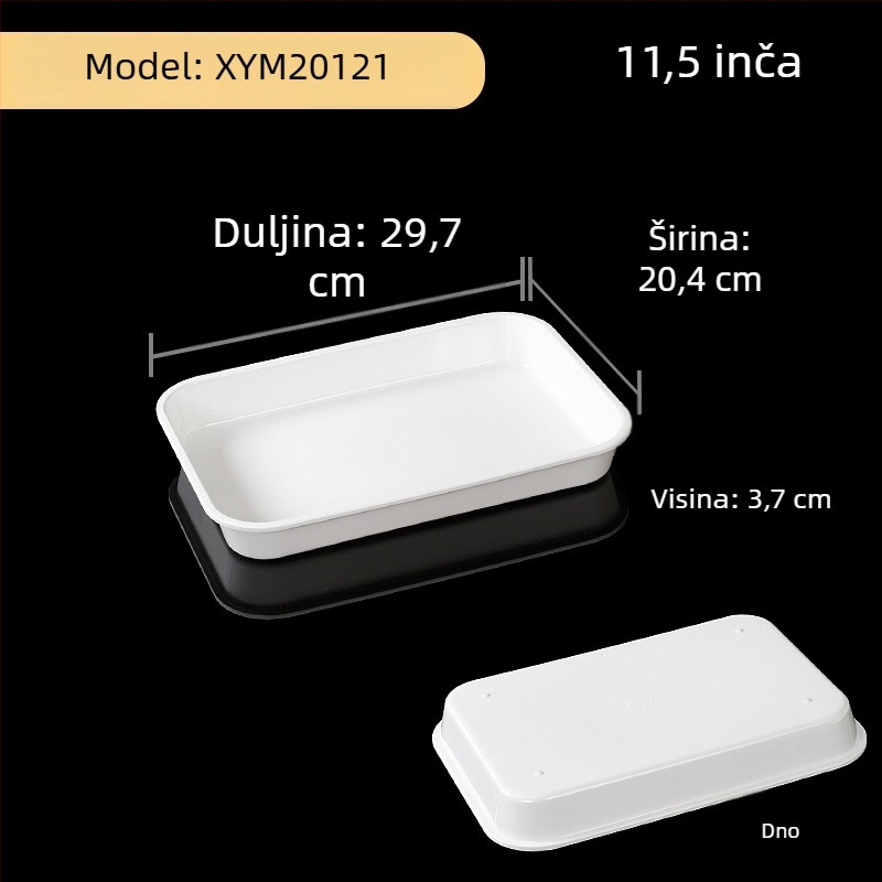 Melaminska četverokutna ploča za marinirana jela, glazirana površina, moderan minimalistički stil, jednobojni uzorak