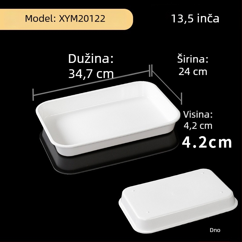 Melaminska četverokutna ploča za marinirana jela, glazirana površina, moderan minimalistički stil, jednobojni uzorak