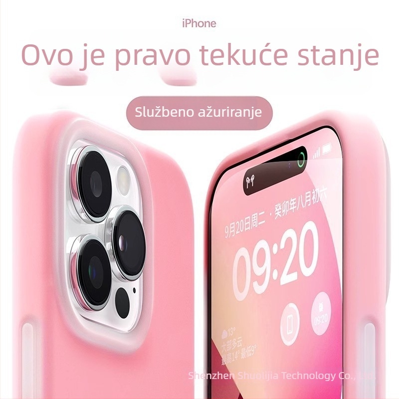 Kryt od tekućeg silikona za iPhone – potpuno zaštita, precizni izrezi; boje: žuta, zelena, crna.