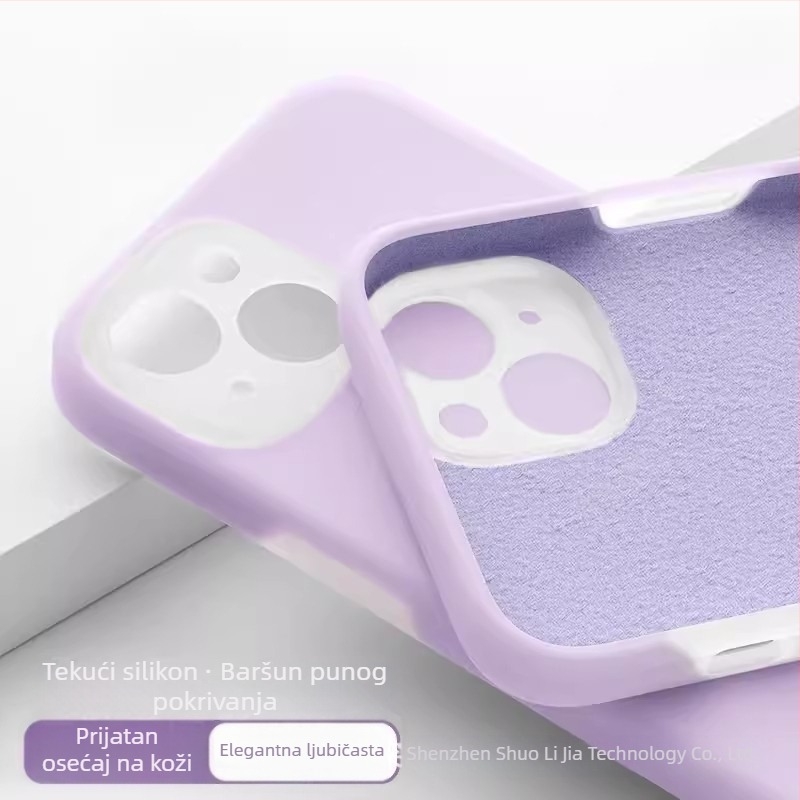 Kryt od tekućeg silikona za iPhone – potpuno zaštita, precizni izrezi; boje: žuta, zelena, crna.