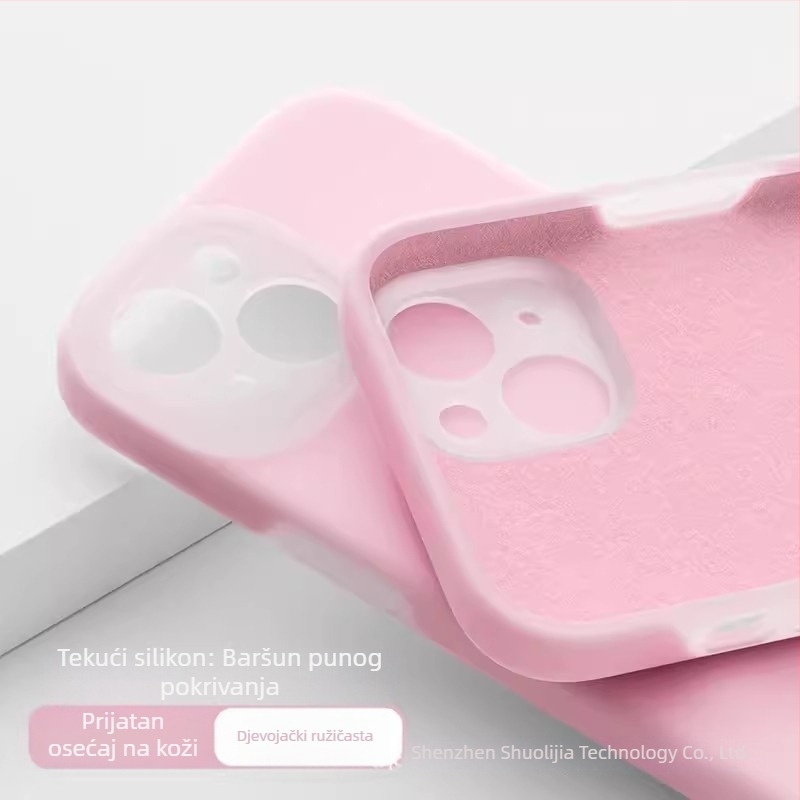 Kryt od tekućeg silikona za iPhone – potpuno zaštita, precizni izrezi; boje: žuta, zelena, crna.