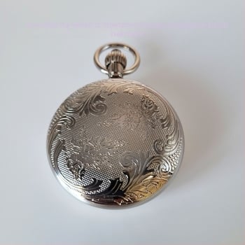Antički džepni sat, skeleton mehanizam, potpuno automatski mehanizam, kućište od legure, spiralna krunica