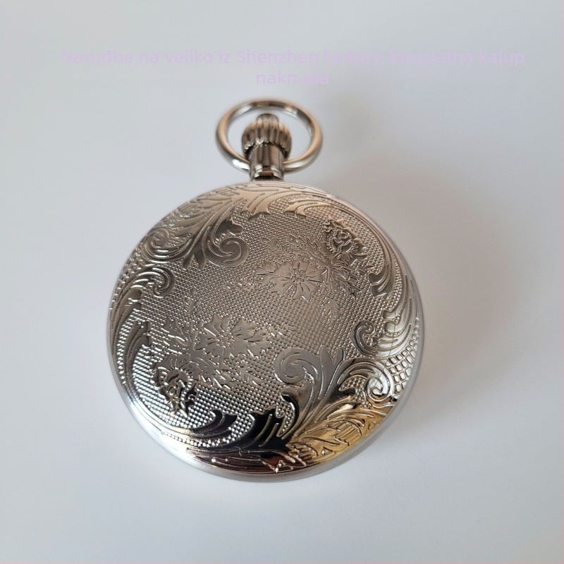 Antički džepni sat, skeleton mehanizam, potpuno automatski mehanizam, kućište od legure, spiralna krunica