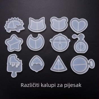 Silikonska kalupa za smolu za DIY nakit – nepravilni oblici: mjesec, srce, sladoled, zvjezdica