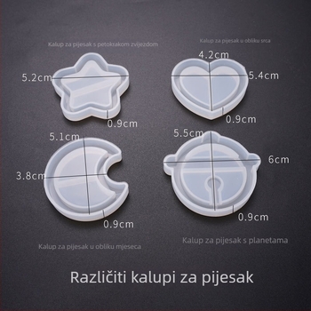 Silikonska kalupa za smolu za DIY nakit – nepravilni oblici: mjesec, srce, sladoled, zvjezdica