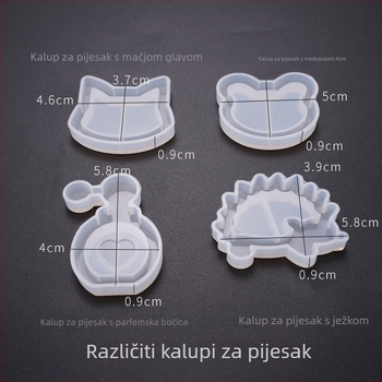Silikonska kalupa za smolu za DIY nakit – nepravilni oblici: mjesec, srce, sladoled, zvjezdica