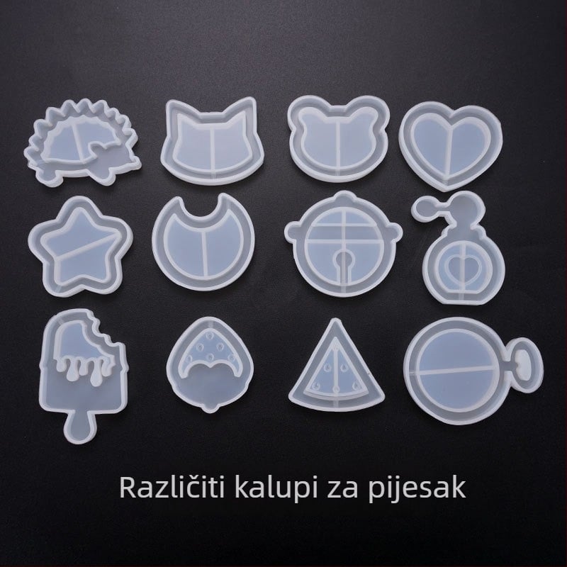 Silikonska kalupa za smolu za DIY nakit – nepravilni oblici: mjesec, srce, sladoled, zvjezdica