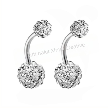 Nerđajući čelični pupčani prsten – unisex modni stil OL, dizajn s slovima/tekstom, prilagodljiv