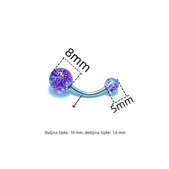 Set nakita za pupak od nehrđajućeg čelika, kružni dijelovi za pupak, ženski modni stil, obradom ljepilom