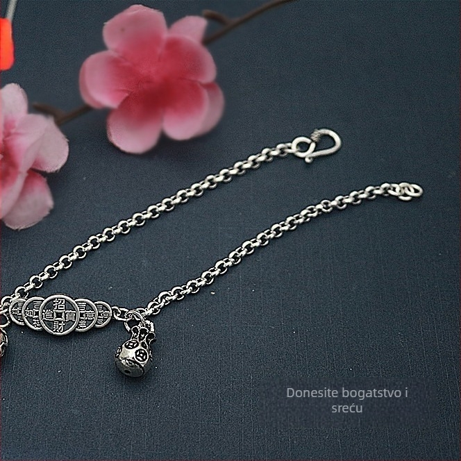 Bakrena gležnjača s graviranim tekstom – narodni stil, dizajn za par, zasebno pakiranje