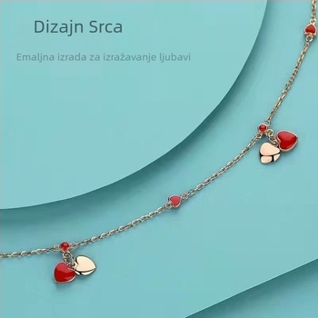 Gležnjača s srcem u obliku srca, bakreni materijal, etnički stil, proljeće 2024 izdanje